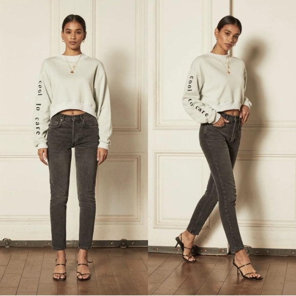 NWT Boyish The Billy High Rise Skinny Jeans Space Odyssey Black Size 26 - Picture 3 of 13